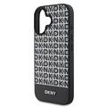 iPhone 16 DKNY Repeat Pattern Bottom Stripe Deksel - MagSafe-kompatibel - Svart