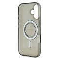 iPhone 16 Guess IML Rhinestones Ring-deksel - MagSafe-kompatibel - Svart