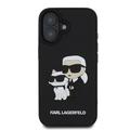 iPhone 16 Karl Lagerfeld 3D Rubber Karl & Choupette NFT-deksel - Svart