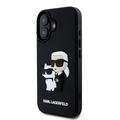 iPhone 16 Karl Lagerfeld 3D Rubber Karl & Choupette NFT-deksel - Svart