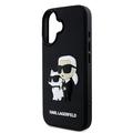 iPhone 16 Karl Lagerfeld 3D Rubber Karl & Choupette NFT-deksel - Svart