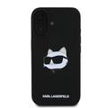 iPhone 16 Karl Lagerfeld Choupette Head MagSafe-deksel i flytende silikon - svart