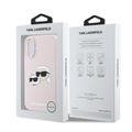 iPhone 16 Karl Lagerfeld Double Heads MagSafe-deksel i flytende silikon - Rosa