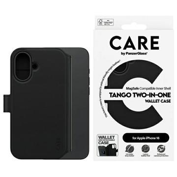 iPhone 16 PanzerGlass Care Tango 2-i-1 lommebokveske - MagSafe-kompatibel - Svart