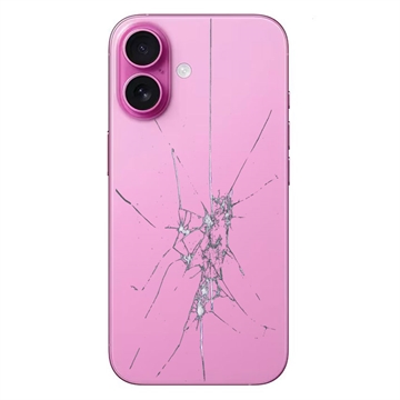 iPhone 16 Plus Bakdeksel reparasjon - Kun Glass - Rosa