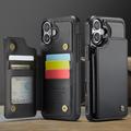 iPhone 16 Plus Caseme C22 etui RFID-kortlommebok - Svart