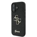 iPhone 16 Plus Guess Fixed Glitter 4G Metal Logo Deksel - Svart