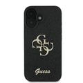 iPhone 16 Plus Guess Fixed Glitter 4G Metal Logo Deksel - Svart