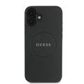 iPhone 16 Plus Guess Grained Classic Logo Hybrid-deksel - MagSafe-kompatibel - Svart