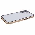 iPhone 16 Plus Magnetisk Deksel med Herdet Glass - Privacy - Gull