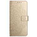 iPhone 16 Plus Mandala Series Lommebok-deksel - Gull