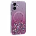 iPhone 16 Plus Sparkle Glow MagSafe-deksel - Rosa