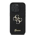 iPhone 16 Pro Guess Fixed Glitter 4G Metal Logo Deksel - Svart