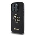 iPhone 16 Pro Guess Fixed Glitter 4G Metal Logo Deksel - Svart