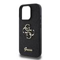 iPhone 16 Pro Guess Fixed Glitter 4G Metal Logo Deksel - Svart