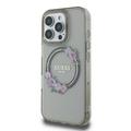 iPhone 16 Pro Guess IML Flowers Wreath-deksel - MagSafe-kompatibelt