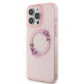 iPhone 16 Pro Guess IML Flowers Wreath-deksel - MagSafe-kompatibelt - Rosa