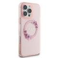 iPhone 16 Pro Guess IML Flowers Wreath-deksel - MagSafe-kompatibelt - Rosa