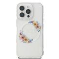 iPhone 16 Pro Guess IML Flowers Wreath-deksel - MagSafe-kompatibelt