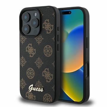 iPhone 16 Pro Guess Peony Script-deksel - MagSafe-kompatibel - Svart