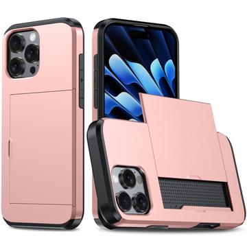 iPhone 16 Pro Hybrid-deksel med Skyvekortspor - Roségull