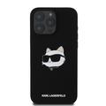 iPhone 16 Pro Karl Lagerfeld Choupette Head MagSafe-deksel i flytende silikon - svart