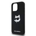 iPhone 16 Pro Karl Lagerfeld Choupette Head MagSafe-deksel i flytende silikon - svart