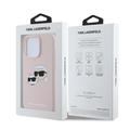 iPhone 16 Pro Karl Lagerfeld Double Heads MagSafe-deksel i flytende silikon - Rosa