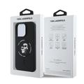 iPhone 16 Pro Karl Lagerfeld Karl and Choupette MagSafe-etui i flytende silikon - Svart