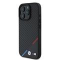 iPhone 16 Pro Max BMW M Carbon Tricolor Line-deksel - MagSafe-kompatibel - Svart