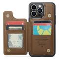 iPhone 16 Pro Max Caseme C22-etui RFID-kortlommebok - brun