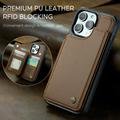 iPhone 16 Pro Max Caseme C22-etui RFID-kortlommebok - brun