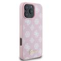 iPhone 16 Pro Max Guess Peony Script-deksel - MagSafe-kompatibel - Rosa