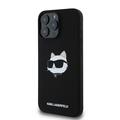 iPhone 16 Pro Max Karl Lagerfeld Choupette Head MagSafe-deksel i flytende silikon - Svart