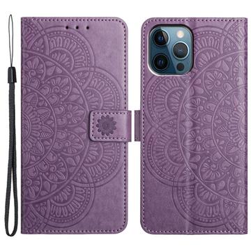 iPhone 16 Pro Max Mandala Series Lommebok-deksel - Lilla