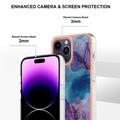 iPhone 16 Pro Max Marmormønster Galvanisert IMD TPU-deksel - Lilla