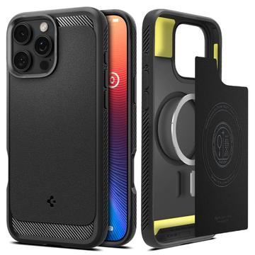 iPhone 16 Pro Max Spigen Rugged Armor Mag TPU-deksel - Svart