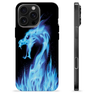 iPhone 16 Pro Max TPU-deksel - Blå Flamme Drage