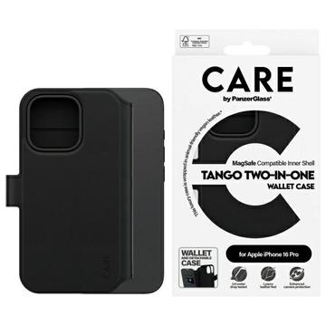 iPhone 16 Pro PanzerGlass Care Tango 2-i-1 lommebokveske - MagSafe-kompatibel - Svart