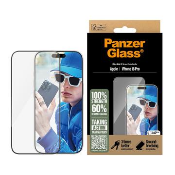 iPhone 16 Pro PanzerGlass Ultra-Wide Fit EasyAligner Skjermbeskytter - Svart Kant