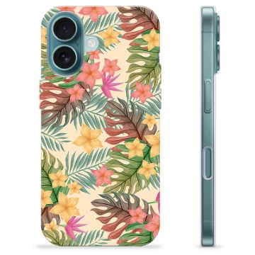 iPhone 16 TPU-deksel - Rosa Blomster