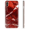 iPhone XS Max TPU-deksel - Rød Marmor