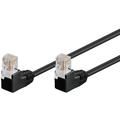 Goobay RJ45 U/UTP CAT 5e 2x 90-graders Vinklet Nettverkskabel - 2m - Svart