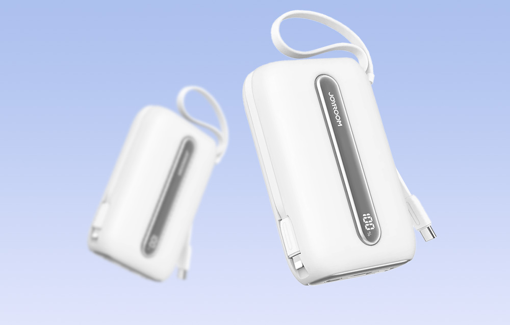 Joyroom JR-L012 Plus 20000mAh strømbank med USB-C, Lightning-kabler - 22.5W - hvit