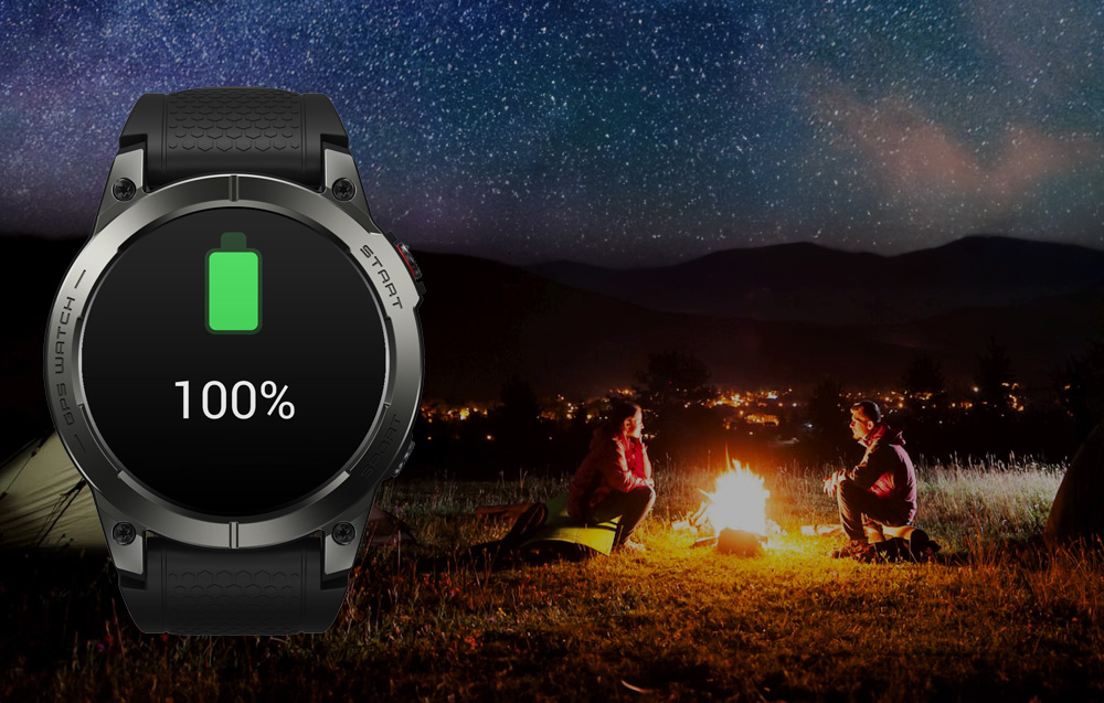 Zeblaze Stratos 3 Smartwatch m. GPS, Ultra HD AMOLED-skjerm - Oransje