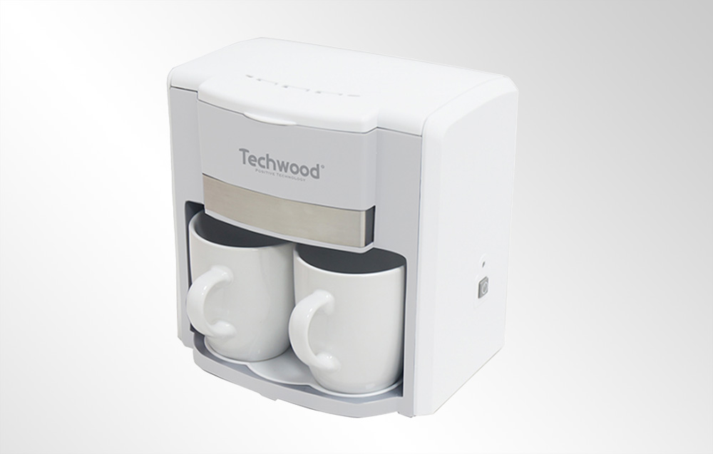 Techwood 2-kopps pour-over kaffetrakter - hvit