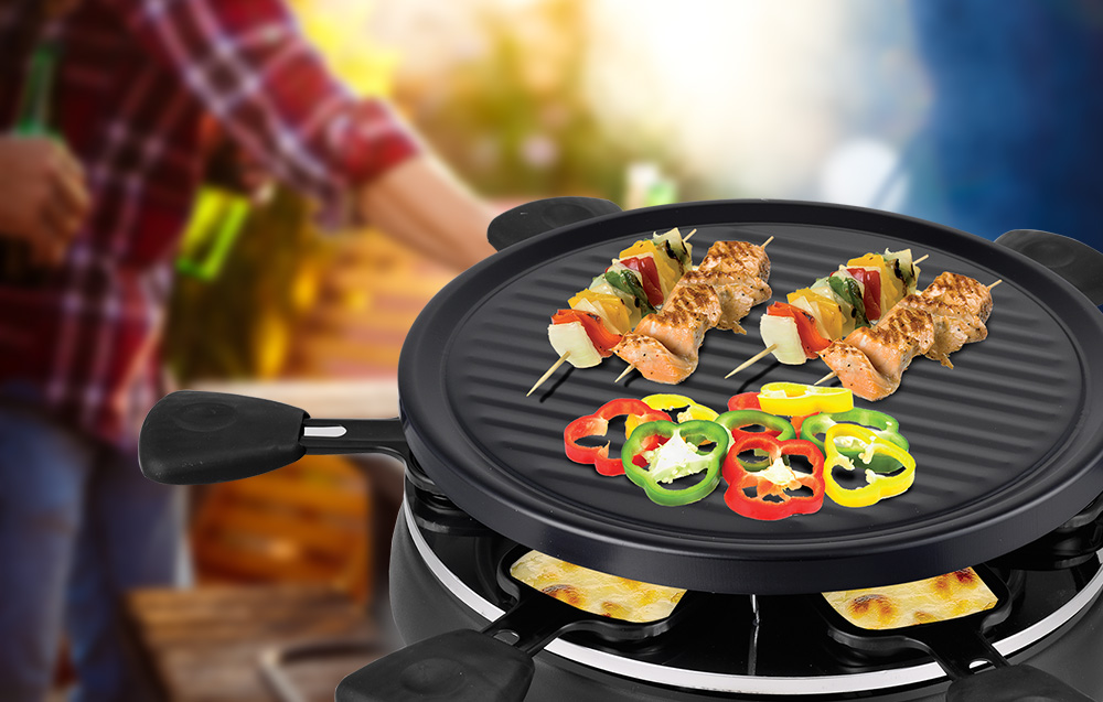 Techwood TRA-608 Elektrisk raclettegrill for 6 personer