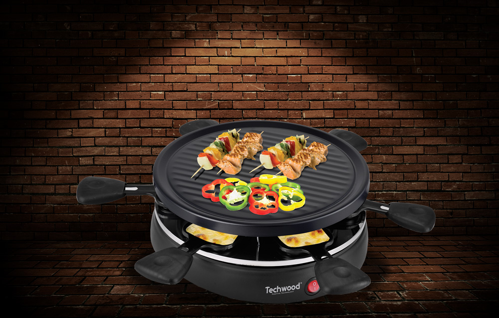 Techwood TRA-608 Elektrisk raclettegrill for 6 personer