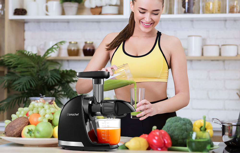 AMZCHEF 1501-GA Slow Juicer - Grå